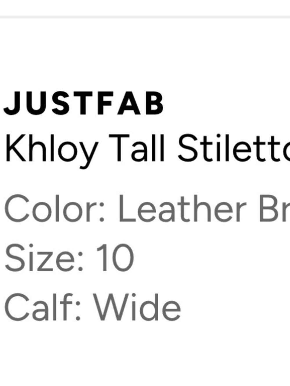 JustFab Khloy Tall Stiletto Boot - Leather Brown - Picture 3 of 3